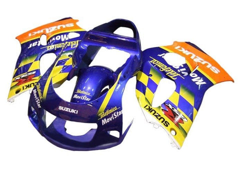 Suzuki GSXR750 Fairings (1996-1999) Blue, Yellow, Orange at KingsMotorcycleFairings.com