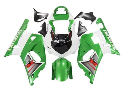 Suzuki GSXR750 Fairings (2000-2003) Green, White, Red at KingsMotorcycleFairings.com
