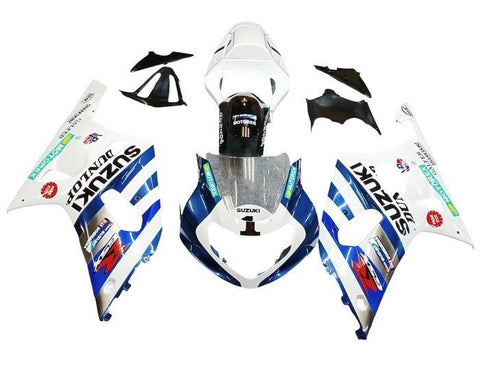 Suzuki GSXR750 Fairings (2000-2003) White, Blue Stripes at KingsMotorcycleFairings.com