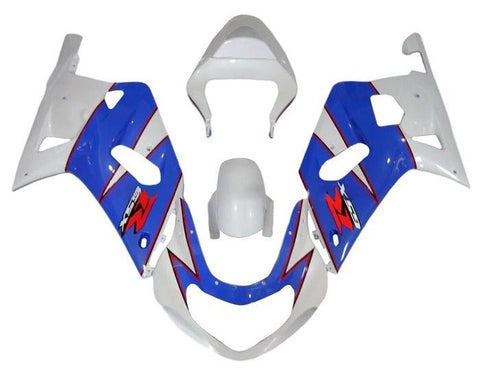Suzuki GSXR750 Fairings (2000-2003) White, Blue, Red Pinstripe at KingsMotorcycleFairings.com