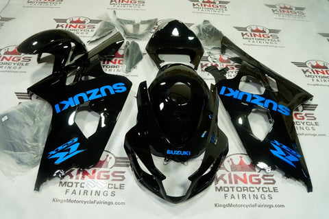 Suzuki GSXR750 Fairings (2004-2005) Black Gloss, Blue at KingsMotorcycleFairings.com