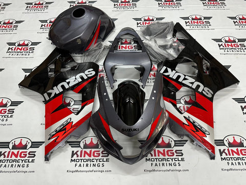 Suzuki GSXR750 Fairing Kit (2004-2005) Gray, Red, Black, Silver at KingsMotorcycleFairings.com