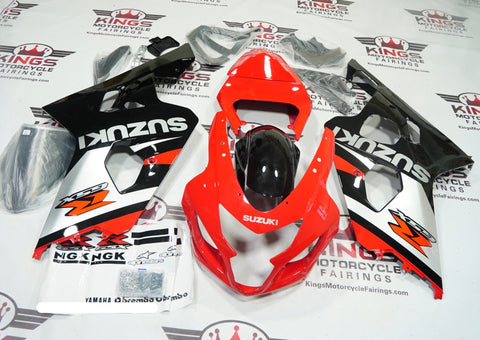 Suzuki GSXR750 Fairings (2004-2005) Red, Silver, Black at KingsMotorcycleFairings.com