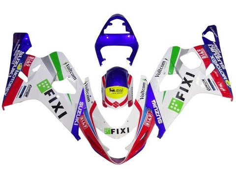Suzuki GSXR750 (2004-2005) White Fixi Fairings