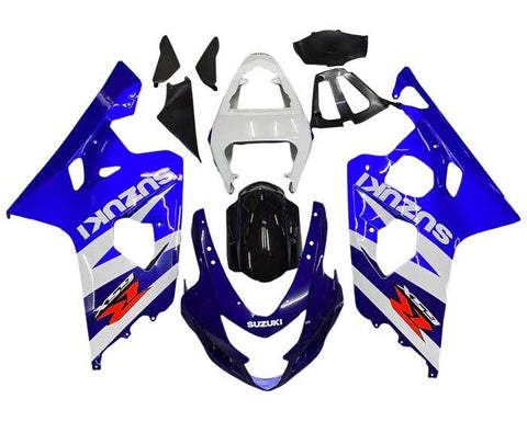 Suzuki GSXR750 Fairings (2004-2005) White, Dual Blue, Black, Red at KingsMotorcycleFairings.com