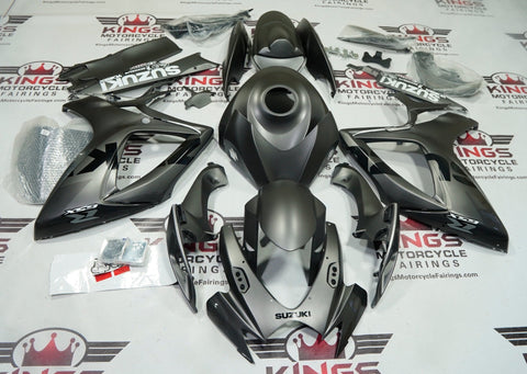 Suzuki GSXR750 Fairings (2006-2007) Matte Gunmetal Gray, Black at KingsMotorcycleFairings.com