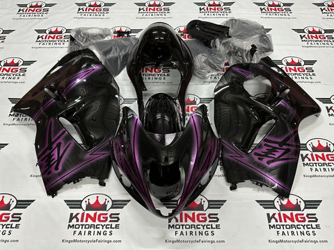 Suzuki Hayabusa Fairings (1999-2007) Black, Pink Spray at KingsMotorcycleFairings.com
