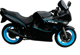 Suzuki Katana GSX750F (1998-2006) Black, Blue Stripe at KingsMotorcycleFairings.com