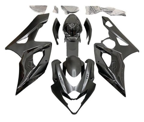 Suzuki GSXR 1000 Fairings (2005-2006) Gloss Black, Half Matte Black at KingsMotorcycleFairings.com