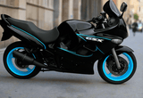 Suzuki Katana GSX750F (1998-2006) Black, Blue Stripe from KingsMotorcycleFairings.com