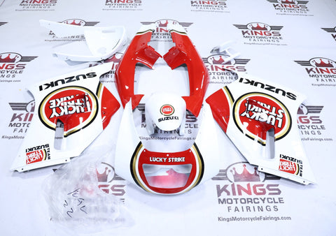 Suzuki RGV250 VJ22 Fairings (1991-1996) White, Red Lucky Strike at KingsMotorcycleFairings.com