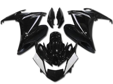 Yamaha FZ6R Fairings (2009-2015) Black, White at KingsMotorcycleFairings.com