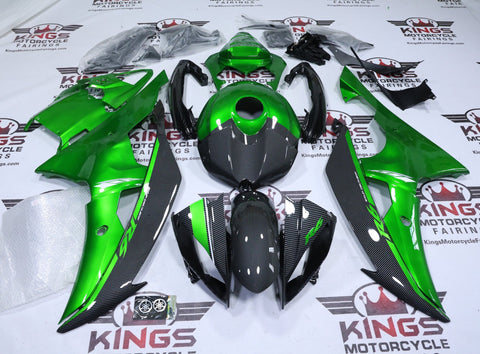 Yamaha YZF-R6 Fairings (2008-2016) Green, Faux Carbon Fiber at KingsMotorcycleFairings.com