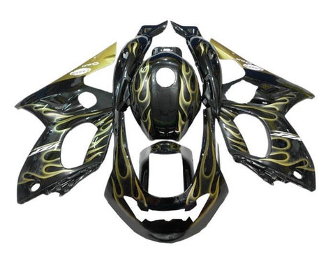 Yamaha YZF600R Thundercat (1998-2007) Black, Gold Flames at KingsMotorcycleFairings.com