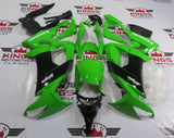 Green, Black and White Fairing Kit for a 2008, 2009 & 2010 Kawasaki Ninja ZX-10R motorcycle