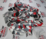 Matte White, Red, Black and Gray Camouflage Fairing Kit for a 2008, 2009, 2010, 2011, 2012, 2013, 2014, 2015 & 2016 Yamaha YZF-R6 motorcycle