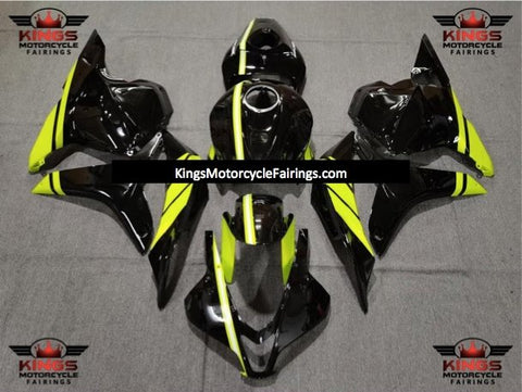 Honda CBR600RR (2009-2012) Black & Neon Yellow Stripe Fairings