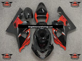 Black and Red Fairing Kit for a 2004 & 2005 Suzuki GSX-R750 motorcycle