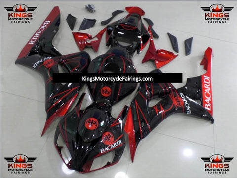 Honda CBR1000RR (2006-2007) Black & Candy Red Bacardi Fairings