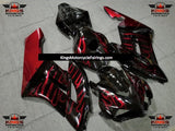 Black and Red Flame Fairing Kit for a 2004 and 2005 Honda CBR1000RR motorcycle