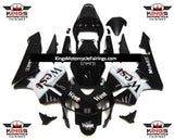 Black and White West Mobile Fairing Kit for a 2003 and 2004 Honda CBR600RR motorcycle