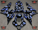 Black, Gray & Blue Camouflage Fairing Kit for a 2007 and 2008 Honda CBR600RR motorcycle
