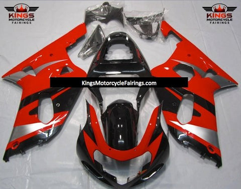 Suzuki GSXR600 (2000-2003) Black, Red & Silver Fairings