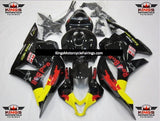 Black, Red and Yellow RedBull Fairing Kit for a 2009, 2010, 2011 & 2012 Honda CBR600RR motorcycle