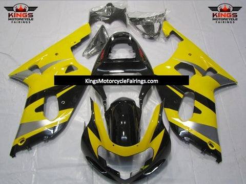 Suzuki GSXR600 (2000-2003) Black, Silver & Yellow Fairings