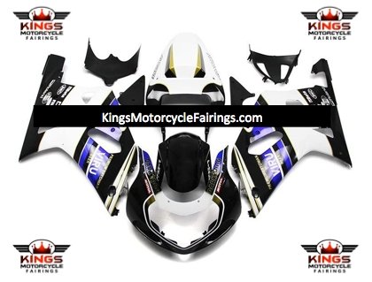 Suzuki GSXR600 (2000-2003) Black, White, Blue & Gold Fairings