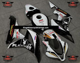 Black, White and Gold Playboy Fairing Kit for a 2007 and 2008 Honda CBR600RR motorcycle
