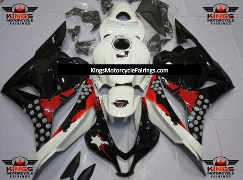 Honda CBR600RR (2009-2012) Black, White & Red Splatter Fairings