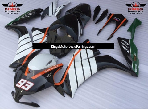 Honda CBR1000RR (2012-2016) Black, White, Orange & Green Barracuda Fairings