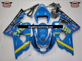 Blue and Yellow Rizla Fairing Kit for a 2004 & 2005 Suzuki GSX-R750 motorcycle