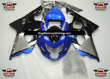 Blue, Black and Silver Fairing Kit for a 2004 & 2005 Suzuki GSX-R600 motorcycle
