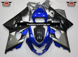 Blue, Black and Silver Fairing Kit for a 2004 & 2005 Suzuki GSX-R750 motorcycle