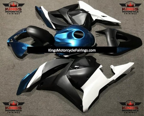 Honda CBR600RR (2009-2012) Matte Black, Blue & White Fairings