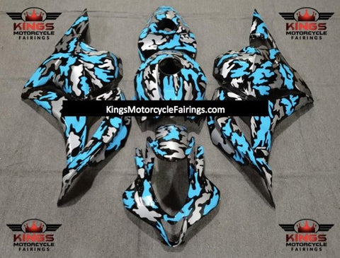 Honda CBR600RR (2009-2012) Blue, Grey & Black Camouflage Fairings