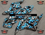 Blue, Grey and Black Camouflage Fairing Kit for a 2009, 2010, 2011 & 2012 Honda CBR600RR motorcycle