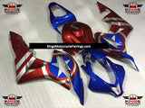 Blue, Red and Silver Captain America Fairing Kit for a 2007 and 2008 Honda CBR600RR motorcycle