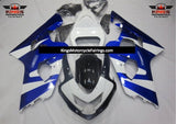 Blue, White and Black Fairing Kit for a 2004 & 2005 Suzuki GSX-R750 motorcycle