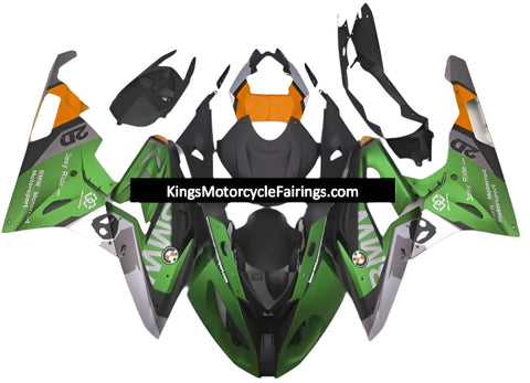 BMW S1000RR Fairings (2009-2014) Matte Green, Matte Black, Matte Silver, Orange at KingsMotorcycleFairings.com