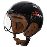 Black Half Face Retro Space Motorcycle Helmet is brought to you by KingsMotorcycleFairings.com