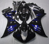 Black and Blue Flames Fairing Kit for a 2009, 2010 & 2011 Yamaha YZF-R1 motorcycle