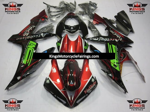 Yamaha YZF-R1 (2004-2006) Black & Candy Red Flame Fairings