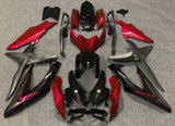 Black, Candy Red and Gray Fairing Kit for a 2008, 2009, & 2010 Suzuki GSX-R600 motorcycle