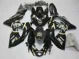 Black, Gold and White Lucky Strike Fairing Kit for a 2009, 2010, 2011, 2012, 2013, 2014, 2015 & 2016 Suzuki GSX-R1000 motorcycle