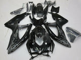 Black, Matte Black & Silver Tribal Fairing Kit for a 2008, 2009 & 2010 Suzuki GSX-R750 motorcycle