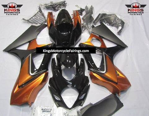 Suzuki GSXR1000 (2007-2008) Black, Orange, Silver & Matte Black Fairings
