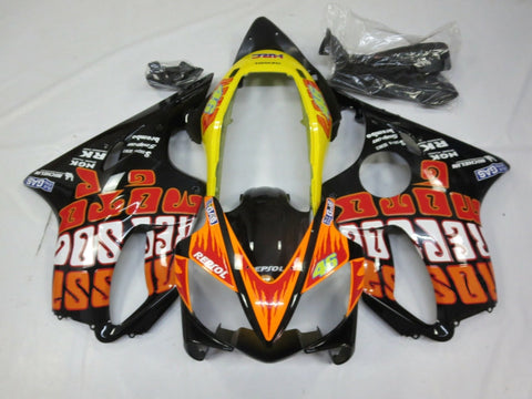 Honda CBR600F4i (2004-2007) Black, Orange & Yellow Rossi Fairings